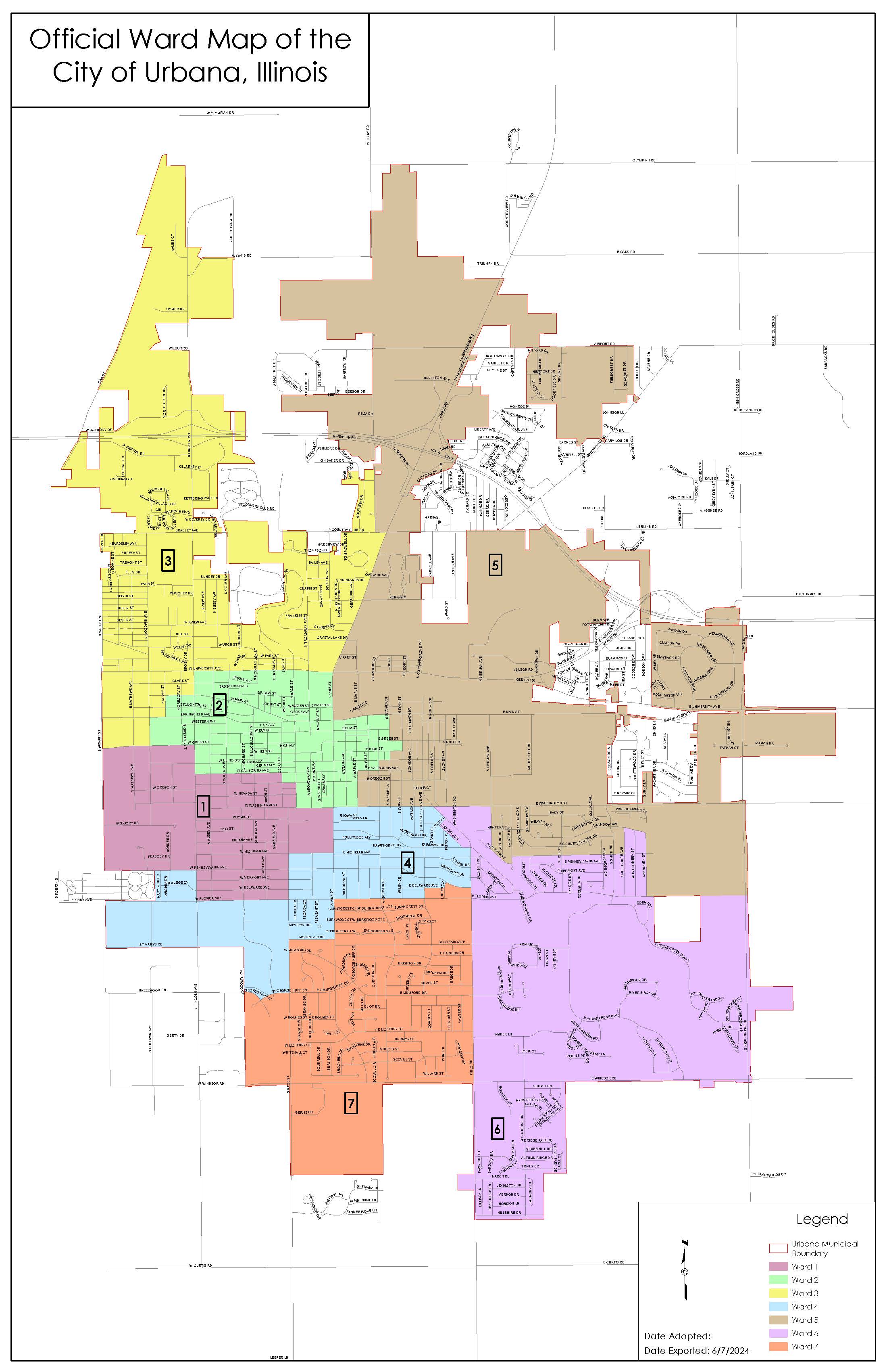 City of Urbana Official Ward Map 2024